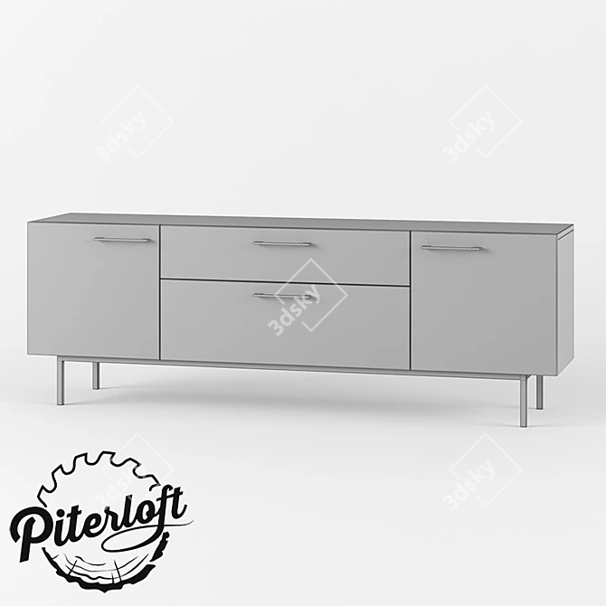 Industrial Chic TV Stand 3D model image 2