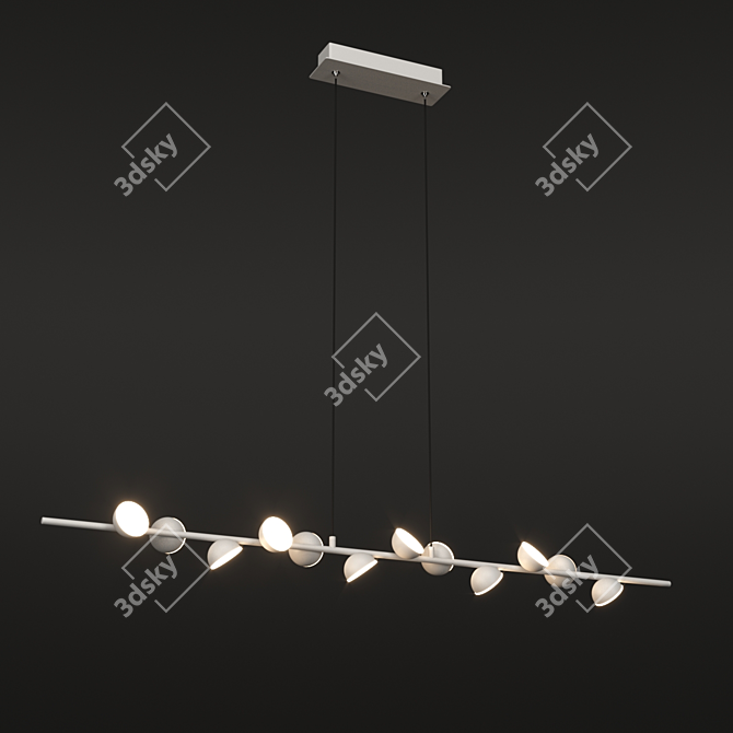 ADN 6262 OM Chandelier: Elegant Aluminium Design, Warm Light, Adjustable Height 3D model image 1