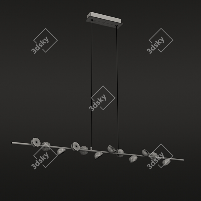 ADN 6262 OM Chandelier: Elegant Aluminium Design, Warm Light, Adjustable Height 3D model image 2