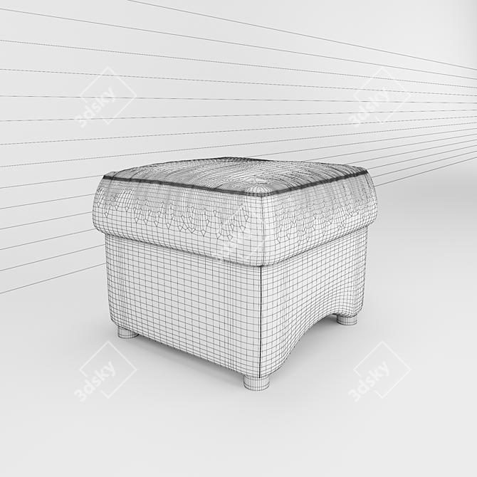 Elegant Omega Pouf 3D model image 2