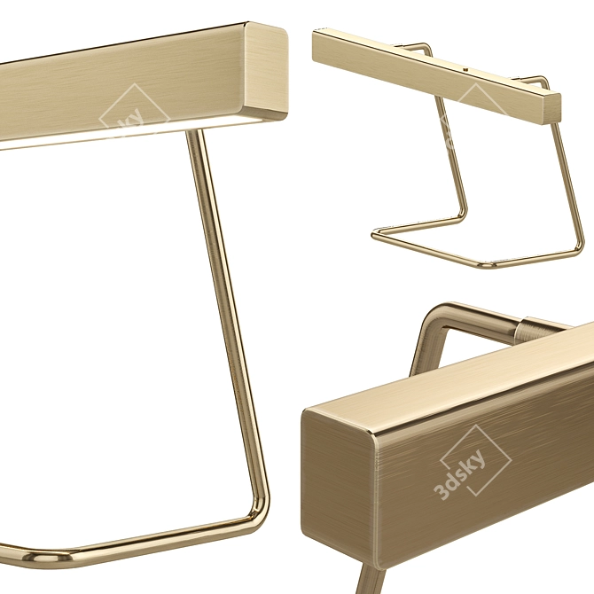 Elegant T-Model Brass Table Lamp 3D model image 2