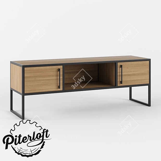 Urban Chic Media Console 3D model image 1