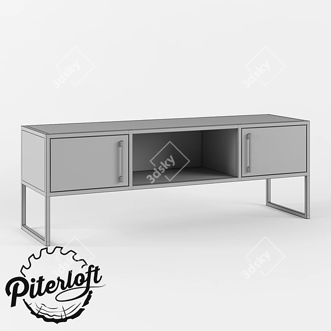 Urban Chic Media Console 3D model image 2