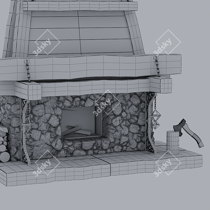 Ethnic Style Fireplace 3D model image 2