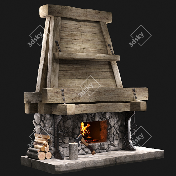 Ethnic Style Fireplace 3D model image 3