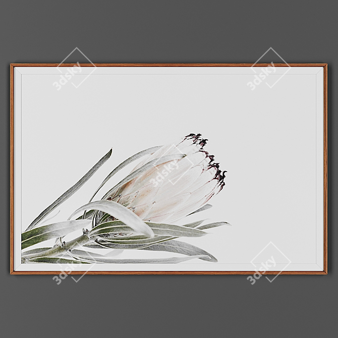 Elegant Wooden Picture Frame 3D model image 1