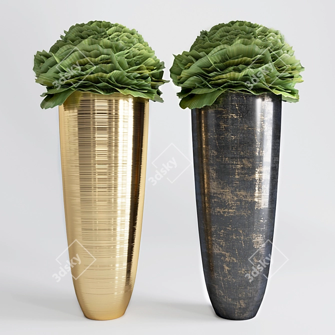 Elegant Decorative Pot, 700mm Height 3D model image 1