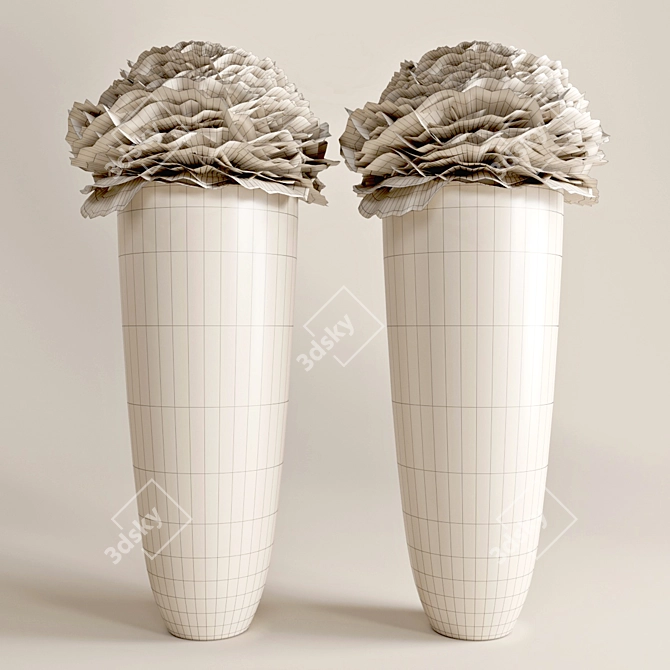 Elegant Decorative Pot, 700mm Height 3D model image 2