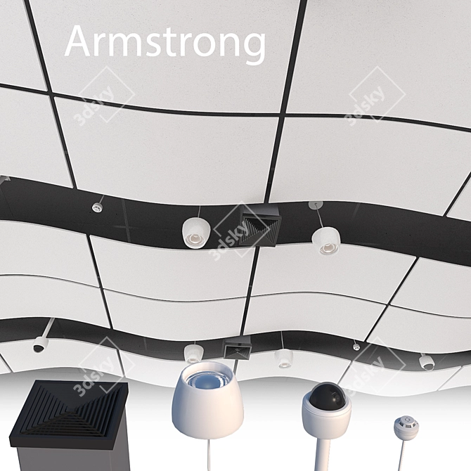 Armstrong Acoustic Ceiling Kit 3D model image 1