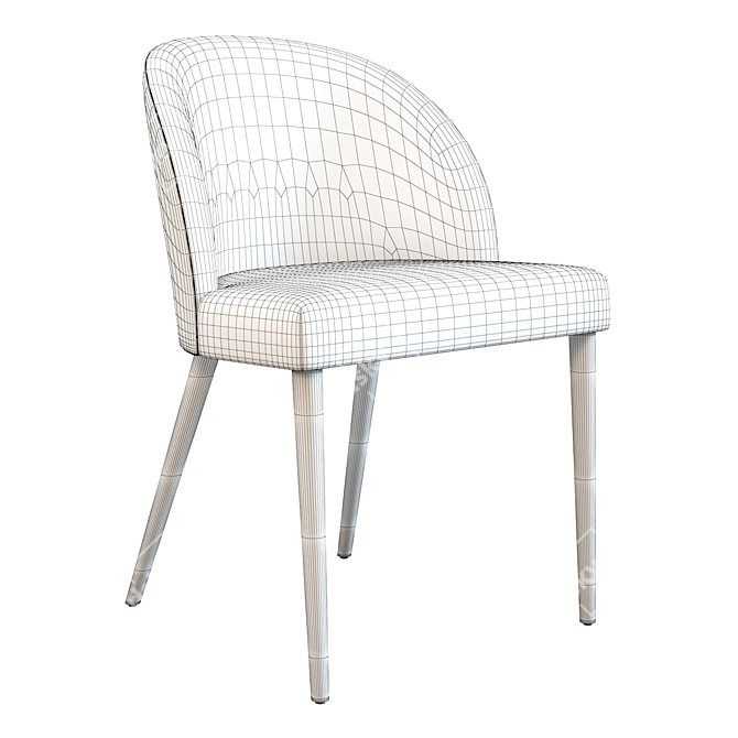 Elegant Camille Dining Chair: Italian Craftsmanship 3D model image 2