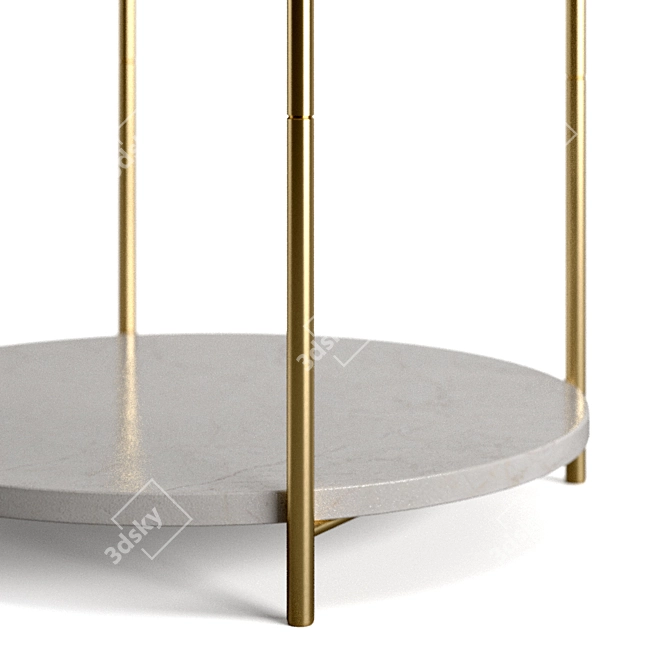 Modern Marble and Glass Table 3D model image 3