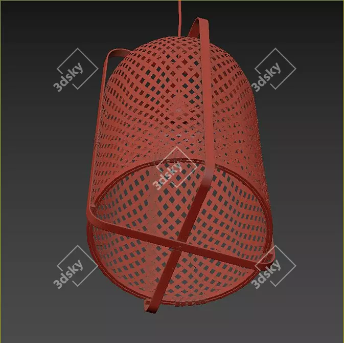 Eco-Friendly Bamboo Pendant Lamp 3D model image 3