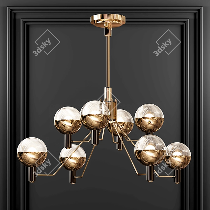 Stylish Metal Chandelier 3D model image 1