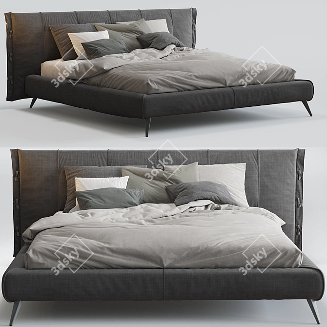 Cuff Bed Bonaldo: Contemporary Elegance for Your Bedroom 3D model image 1
