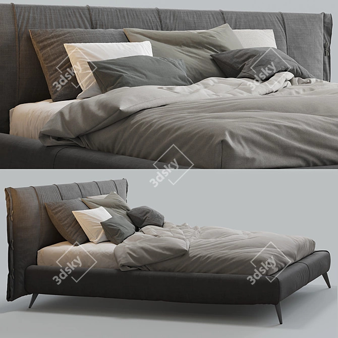 Cuff Bed Bonaldo: Contemporary Elegance for Your Bedroom 3D model image 3