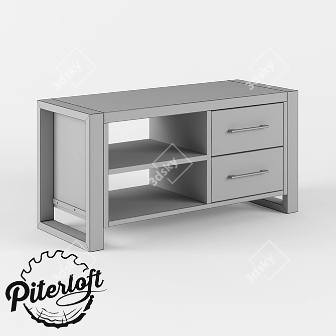 Industrial Loft Nightstand 3D model image 2