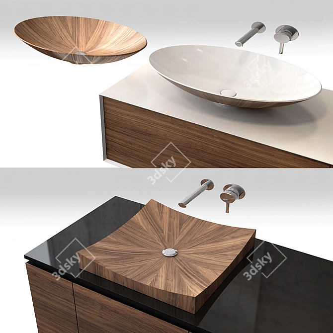 Alegna Pure Wood Basins 3D model image 2