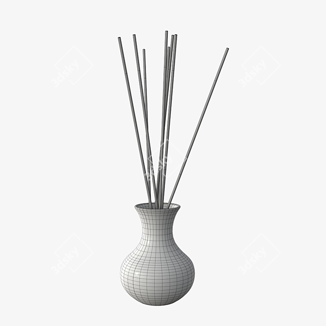 Elegant Air Refresh Bottle with Sticks 3D model image 2