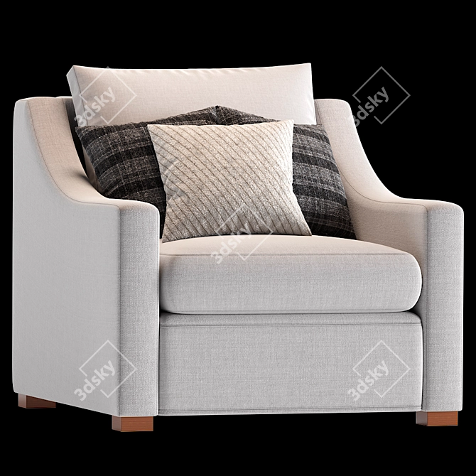 Belgian Classic Slope Arm Chair 3D model image 1