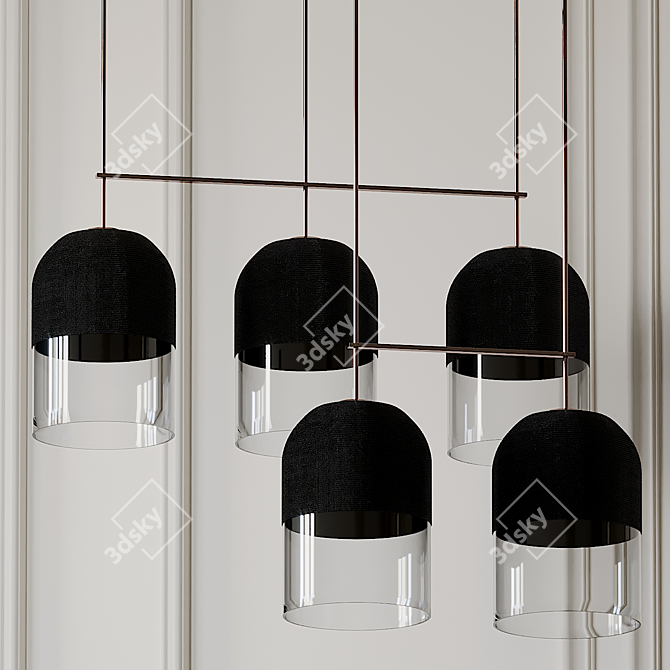 Articolo Indi Pendant Light: Contemporary Elegance in Black & Bronze 3D model image 1