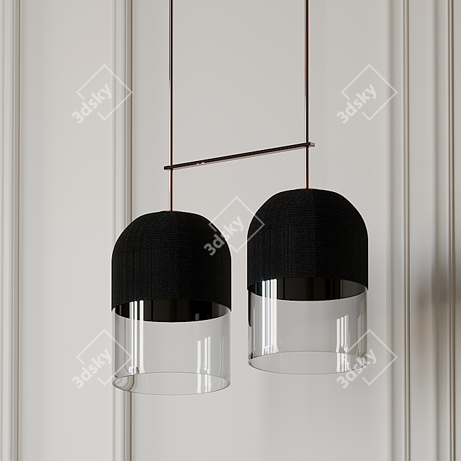 Articolo Indi Pendant Light: Contemporary Elegance in Black & Bronze 3D model image 2