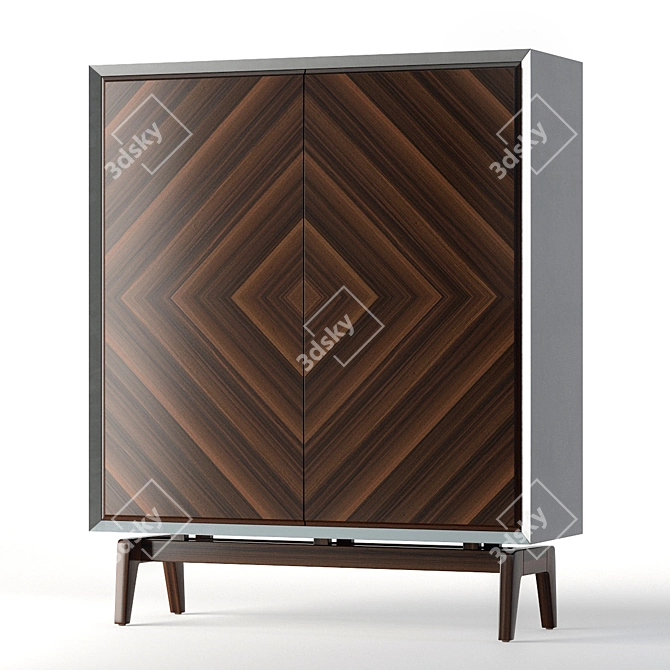 Bagutta Wood High Cupboard | Stylish Storage Solution 3D model image 1