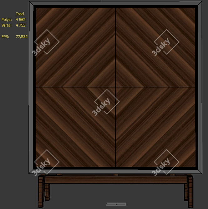 Bagutta Wood High Cupboard | Stylish Storage Solution 3D model image 4