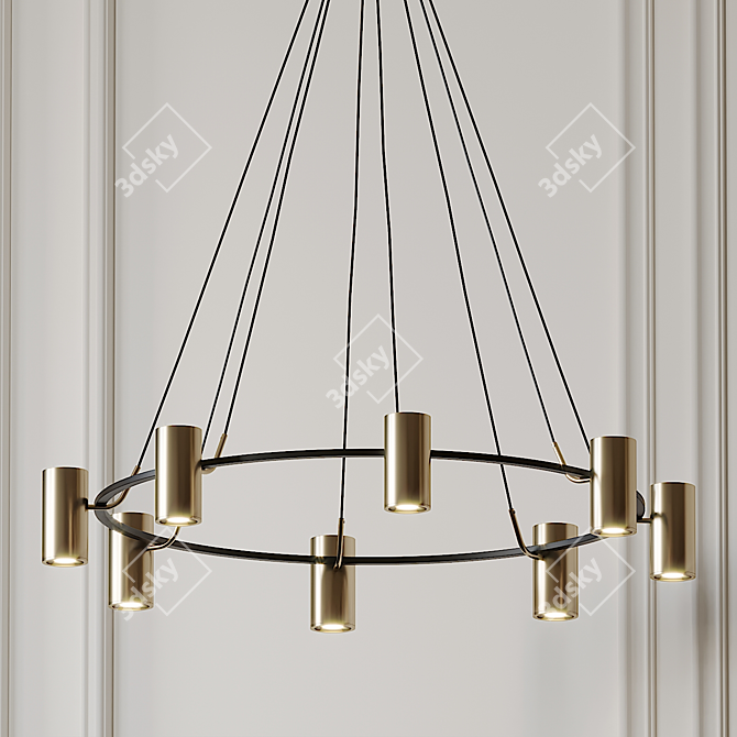 Elegant Champeaux Chandelier 3D model image 1