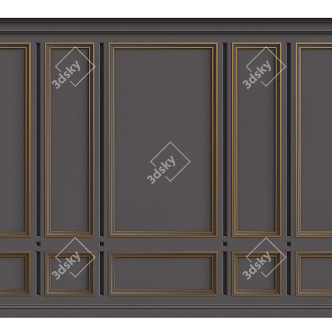 Elegant Wall Moulding: Enhance Your Décor 3D model image 1