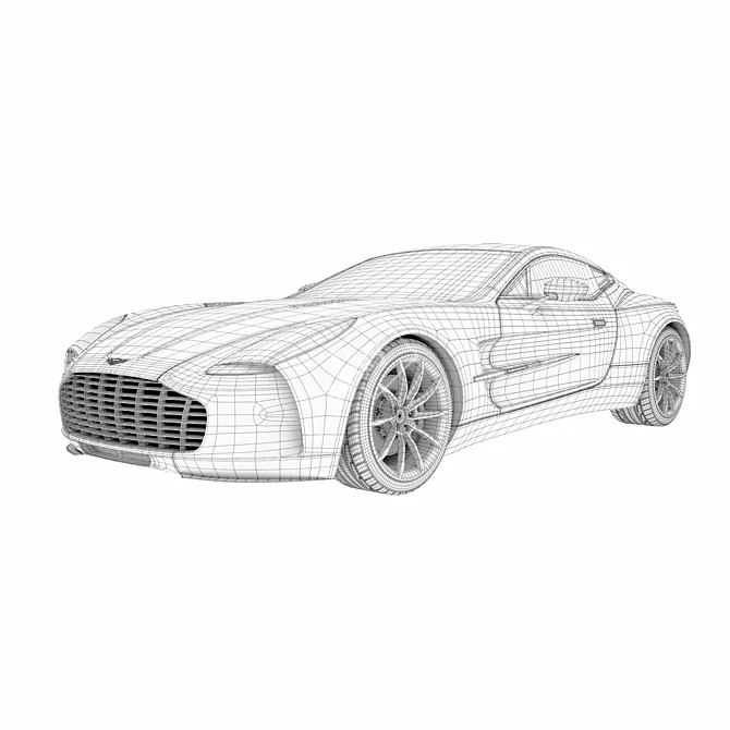 2011 Aston Martin One-77 Super Sports Car 3D model image 2