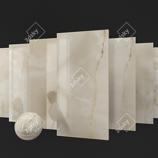 Elegant Onyx Marble Slab 3D model image 1