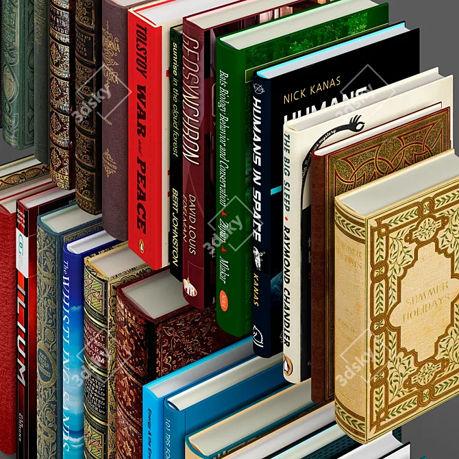 Book Collection: Variety of Sizes 3D model image 2