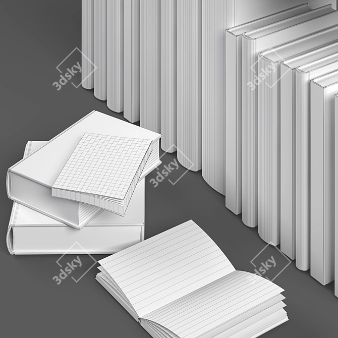 Book Collection: Variety of Sizes 3D model image 3