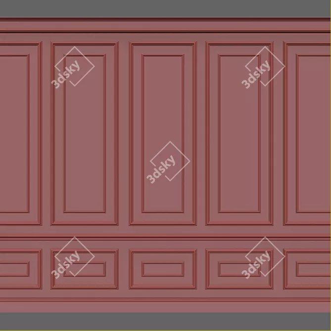 Elegant Wall Moulding for Stunning Decor 3D model image 2