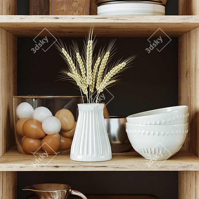 Elegant Kitchen Decor Set 3D model image 2