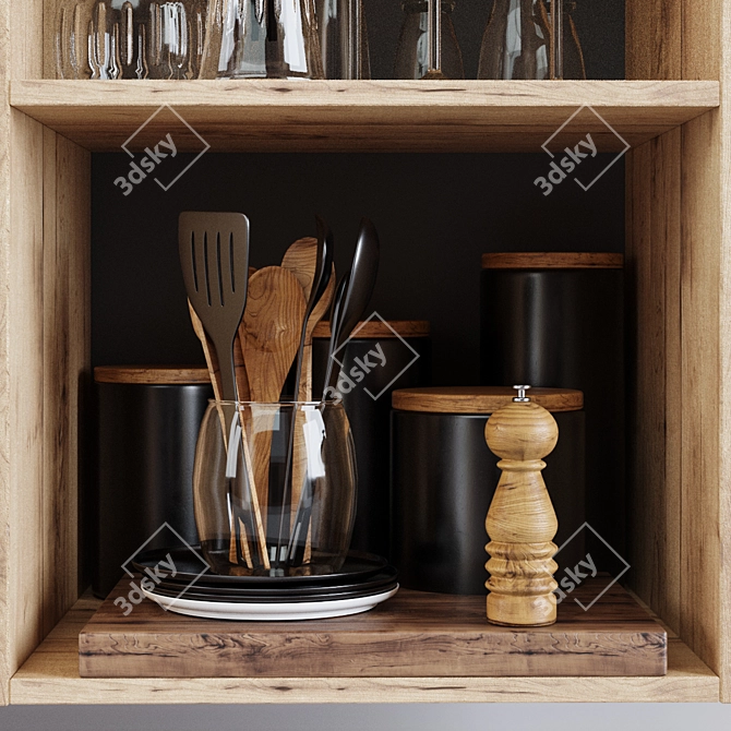 Elegant Kitchen Decor Set 3D model image 3