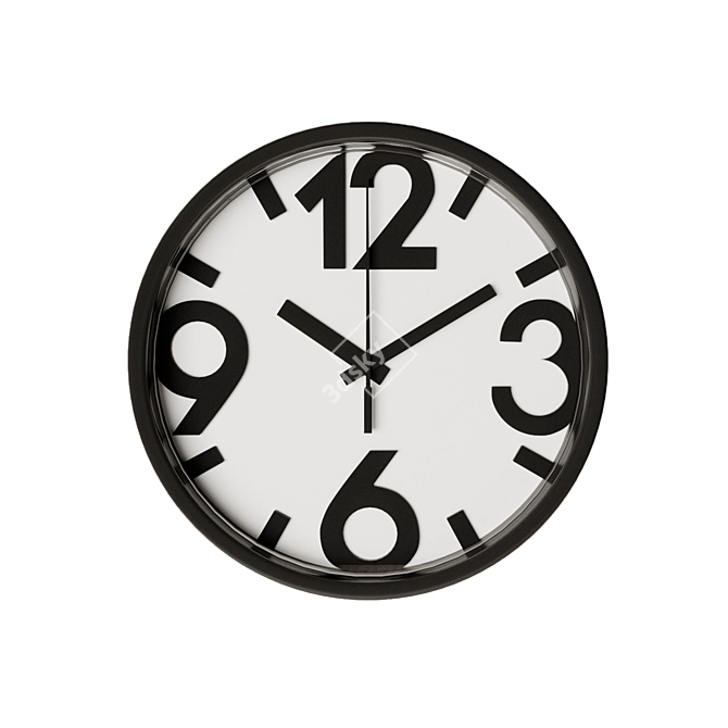 Modern Ukke Wall Clock - 230mm Diameter 3D model image 1