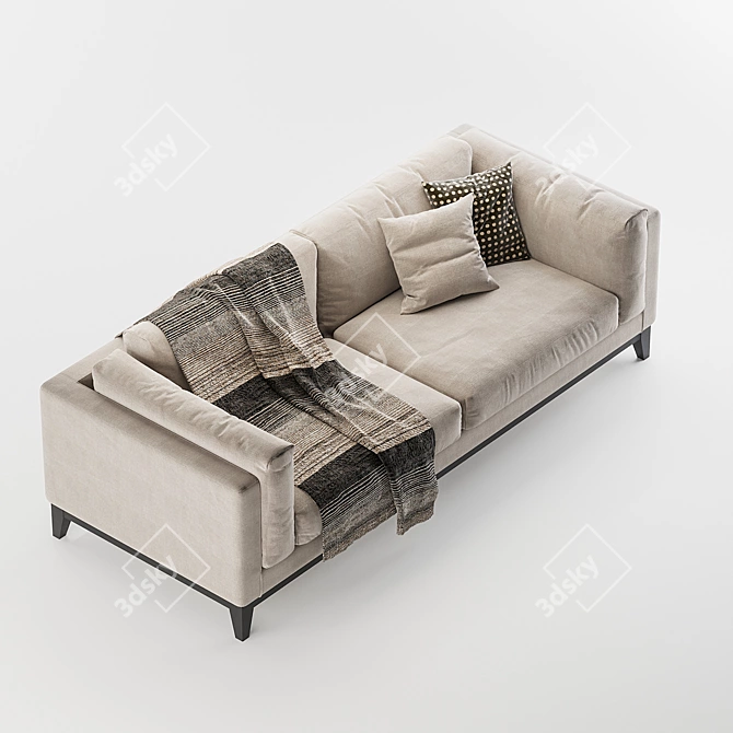 Elegant and Spacious Sectional Sofa 3D model image 2