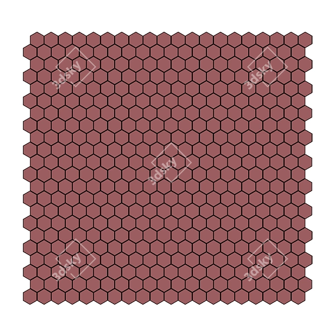 Terracotta Hexagon Tile Set - Natural and Versatile 3D model image 3