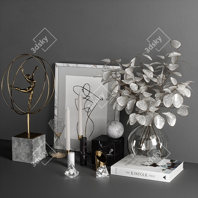 Creative 10-Piece Decor Set 3D model image 4