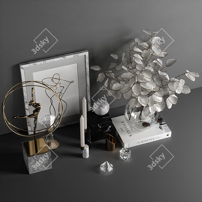 Creative 10-Piece Decor Set 3D model image 5