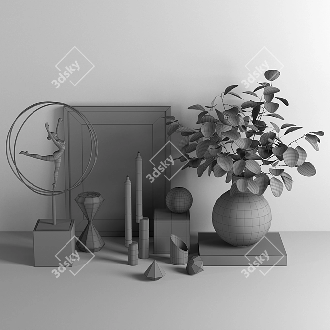 Creative 10-Piece Decor Set 3D model image 6