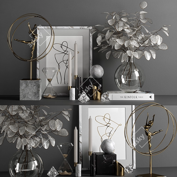 Creative 10-Piece Decor Set 3D model image 10