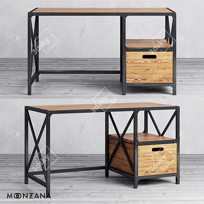 Factoria Wooden School Desk | Moonzana 3D model image 1