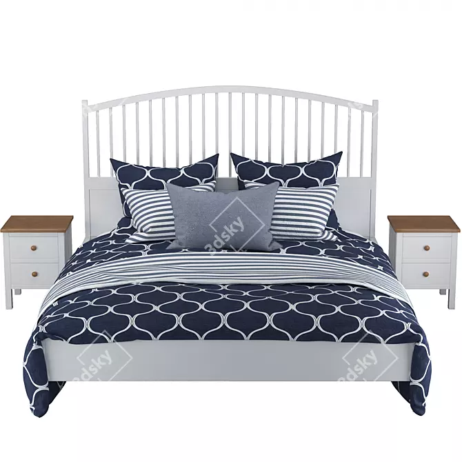 Modern IKEA Tyssedal Bed: Elegant and Spacious 3D model image 1