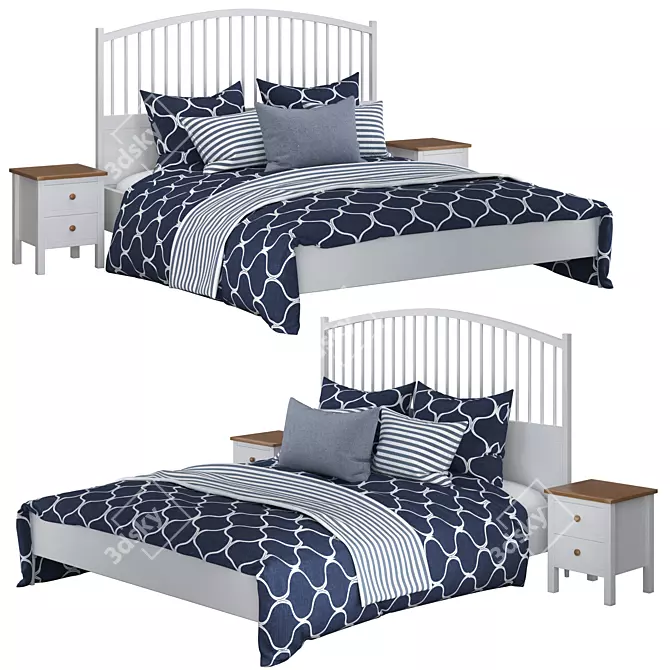 Modern IKEA Tyssedal Bed: Elegant and Spacious 3D model image 2