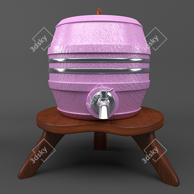 Colorful UV Unwrap Barrel Fan 3D model image 2