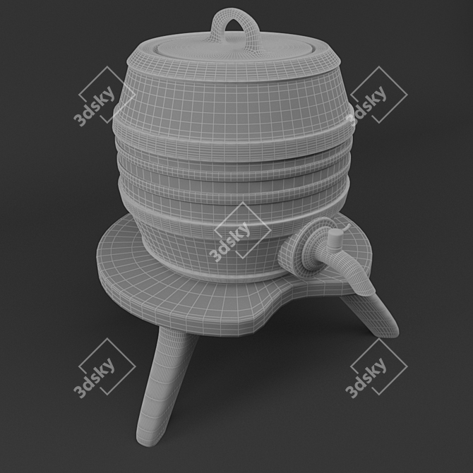 Colorful UV Unwrap Barrel Fan 3D model image 3