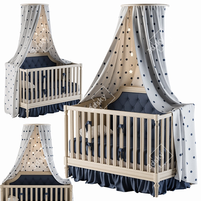 Blythe 3-in-1 Convertible Crib 3D model image 1