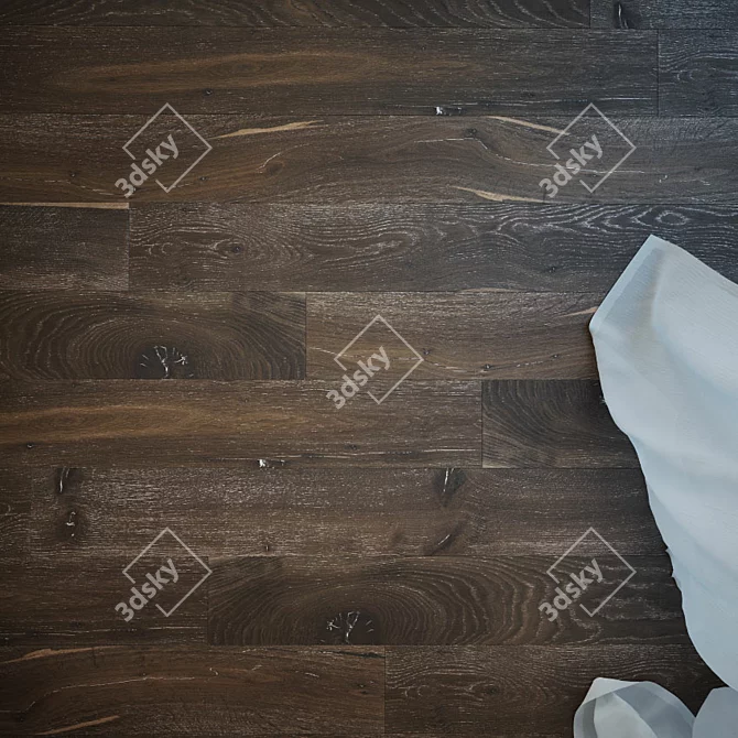 Borneo Oak Wood Flooring: High-Quality Tiled Design 3D model image 2